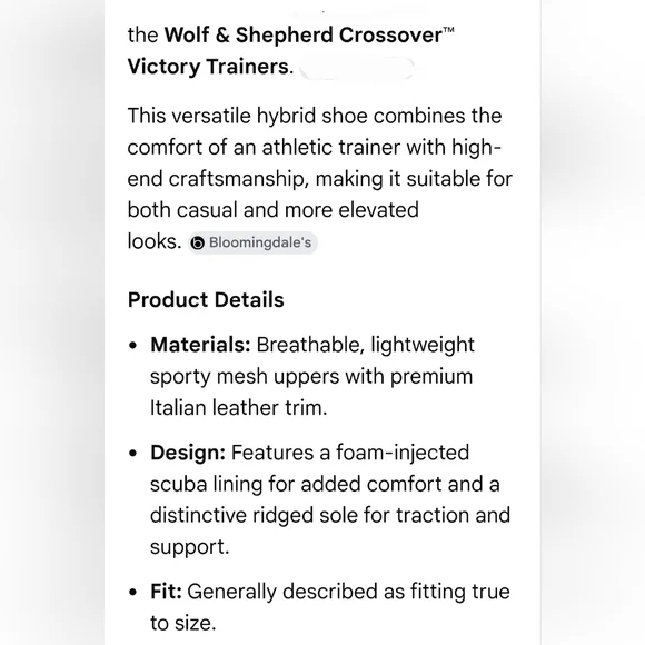 Men's Wolf & Shephard Leather/Mesh Sneakers/Shoes White - Luxury Size 8.5 NWOB - Picture 8 of 10